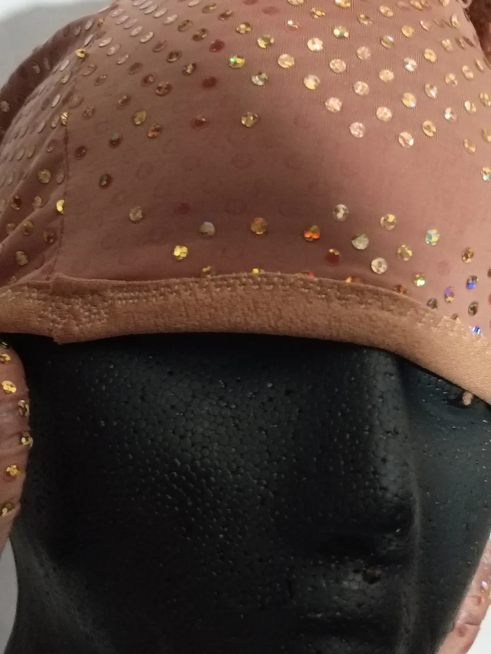 Women’s Fashion Headscarf with Gold Dots - Pink Brown